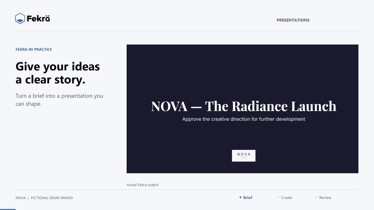 Preview of the Fekra presentation workflow for the NOVA sample campaign